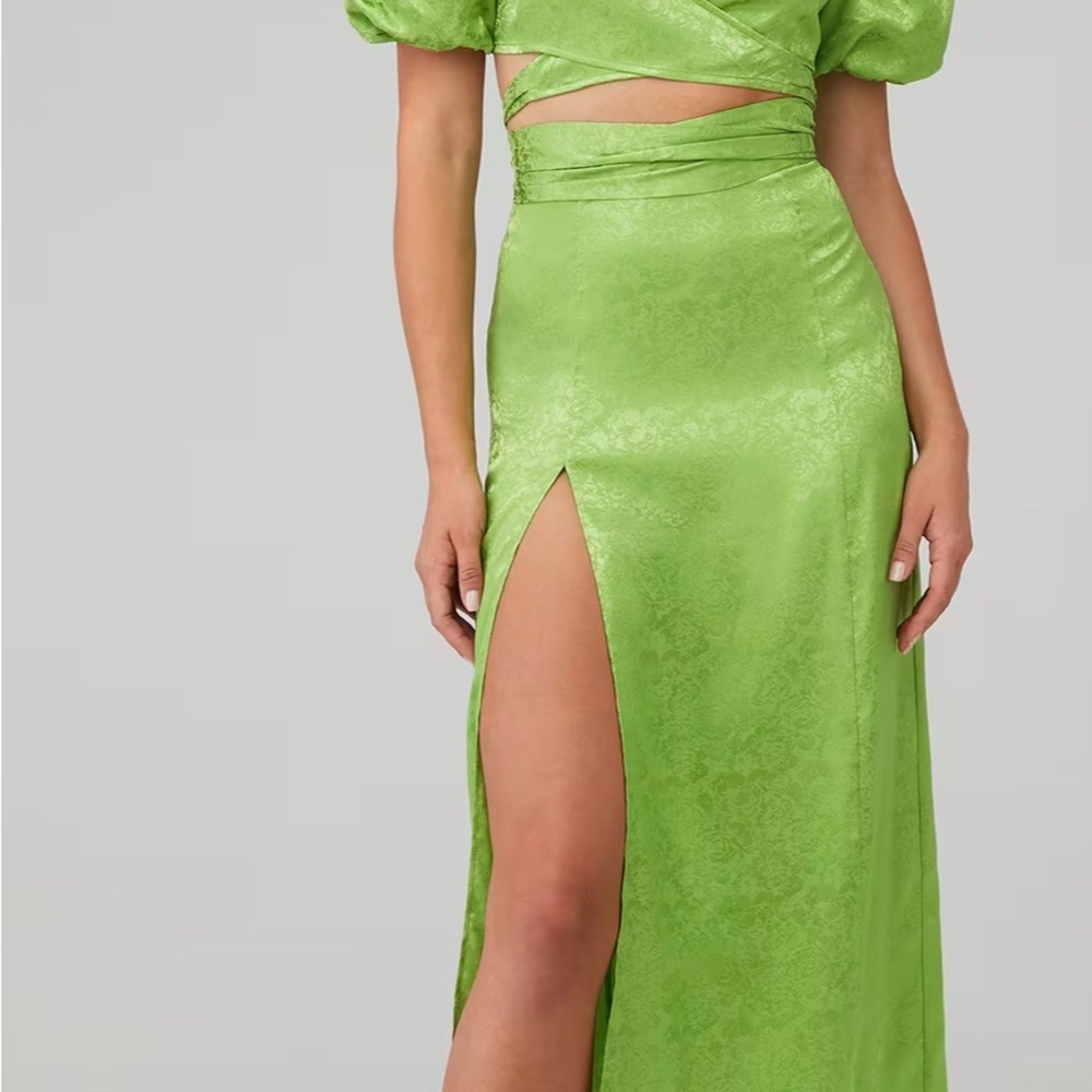 Ronny Kobo Collection Green Maxi Pencil Skirt with slit